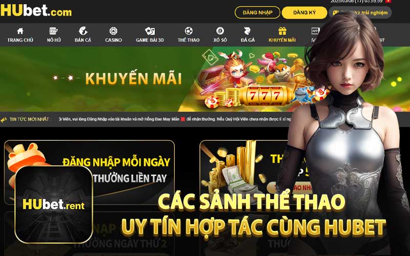 Các Sảnh Thể Thao Uy Tín Hợp Tác Cùng HUBET